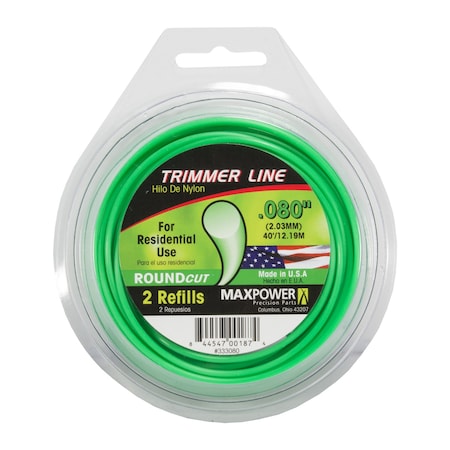 Maxpower RoundCut Commercial Grade 0.080 in. D X 40 ft. L Trimmer Line 333080